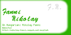 fanni mikolay business card